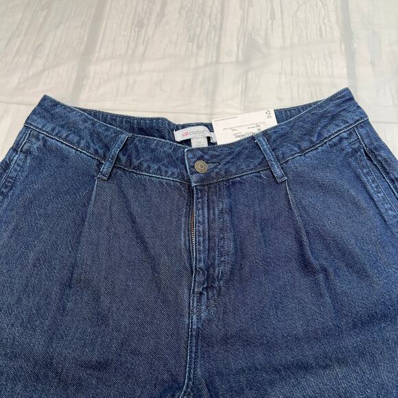 Liz Claiborne Loose Fit Wide Leg Trouser/ Mid Rise Blue jeans Size 10 - Picture 7 of 11